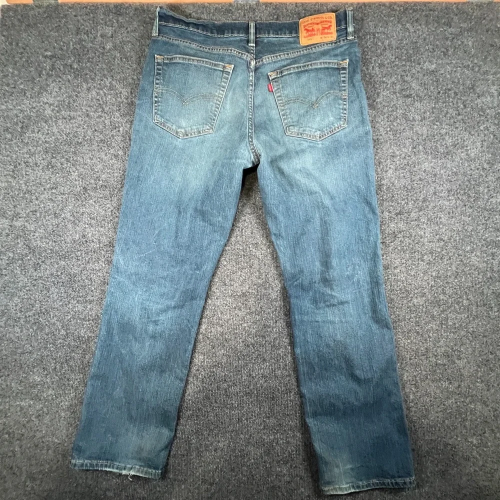 Levi's 541 Jeans Men 34X28 Blue Denim Cotton Stretch Mid Rise Athletic Taper Fit